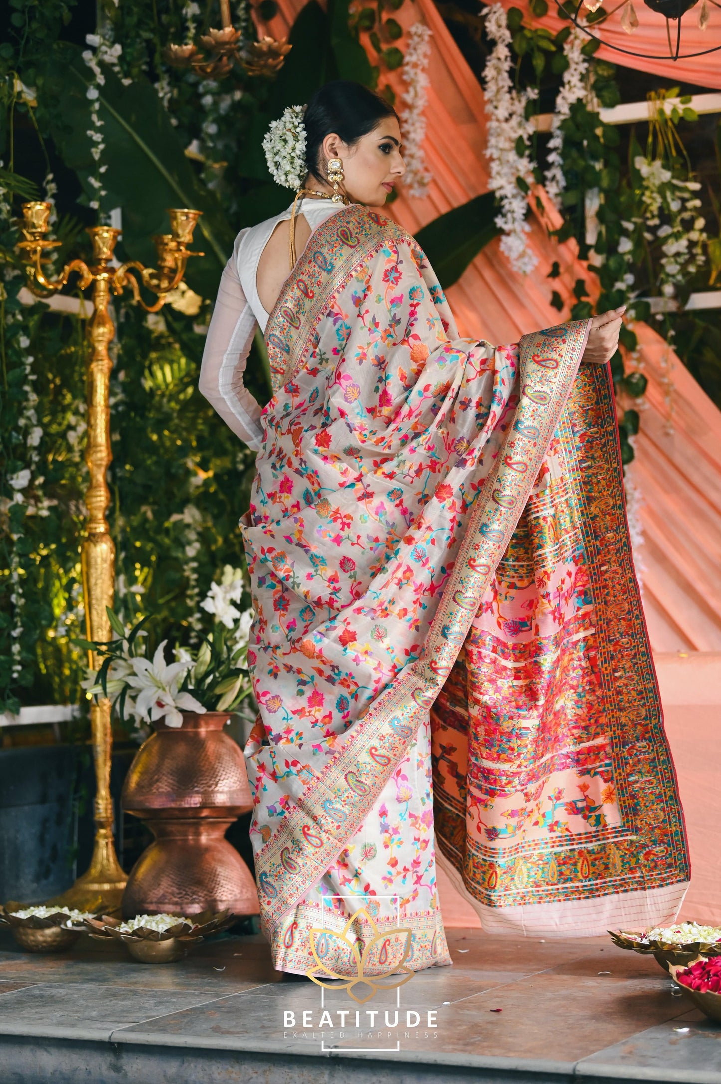 Multi-Color Kashmiri Weaving Soft Modal Silk Saree
