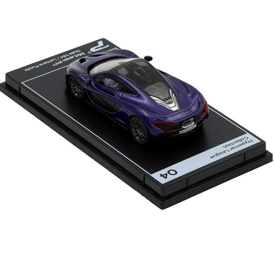 PosterCars H04 – McLaren P1 with Acrylic Box (Lantana Purple) 1:64 Diecast Car Model