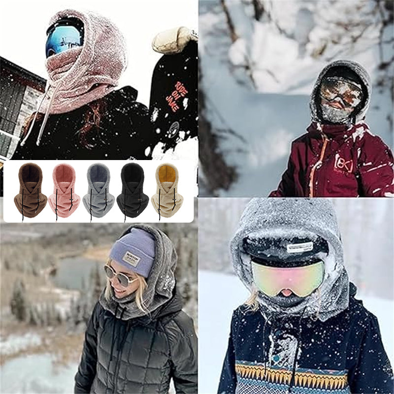 Warm plush bicycle hood