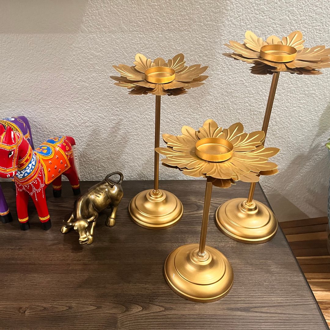 Flower T-light Holder - Set of 3
