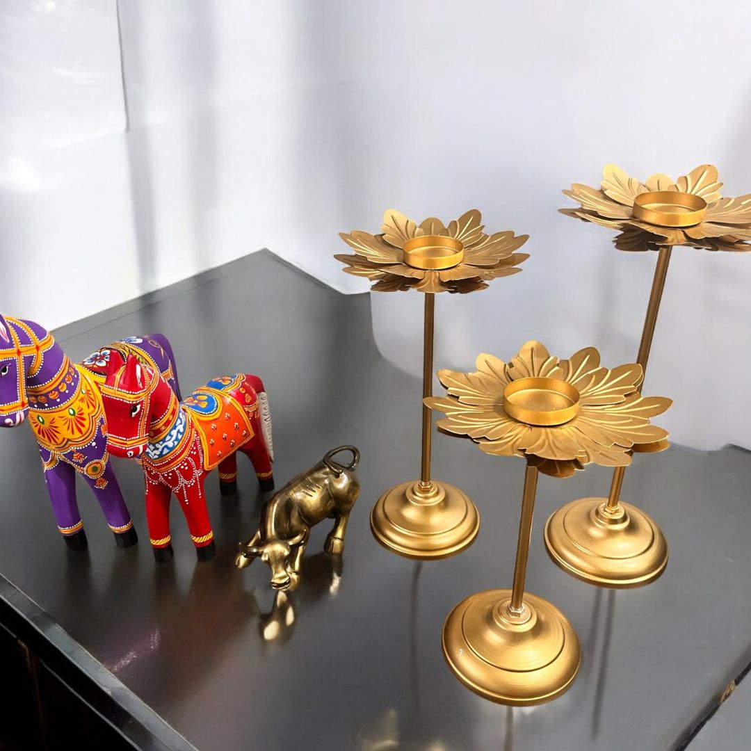 Flower T-light Holder - Set of 3