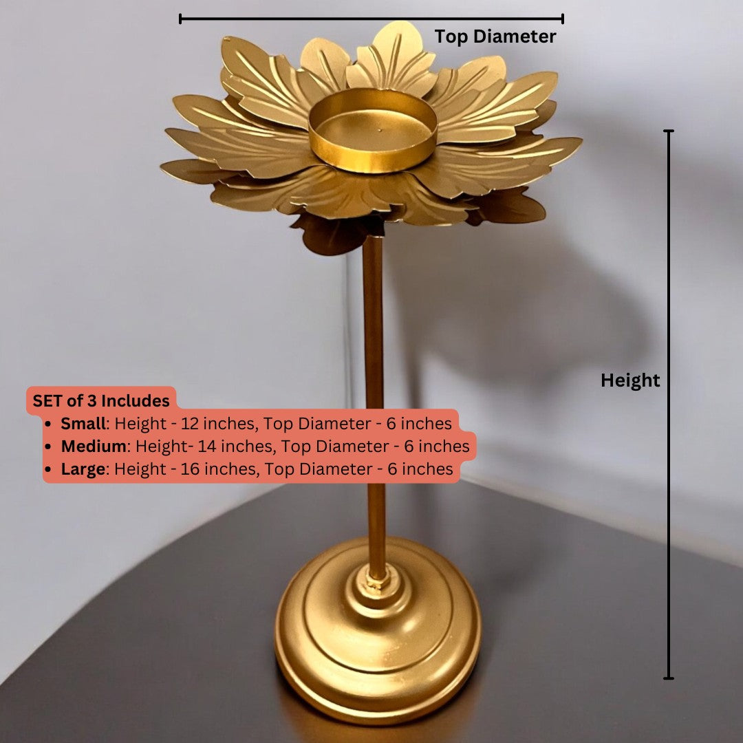 Flower T-light Holder - Set of 3