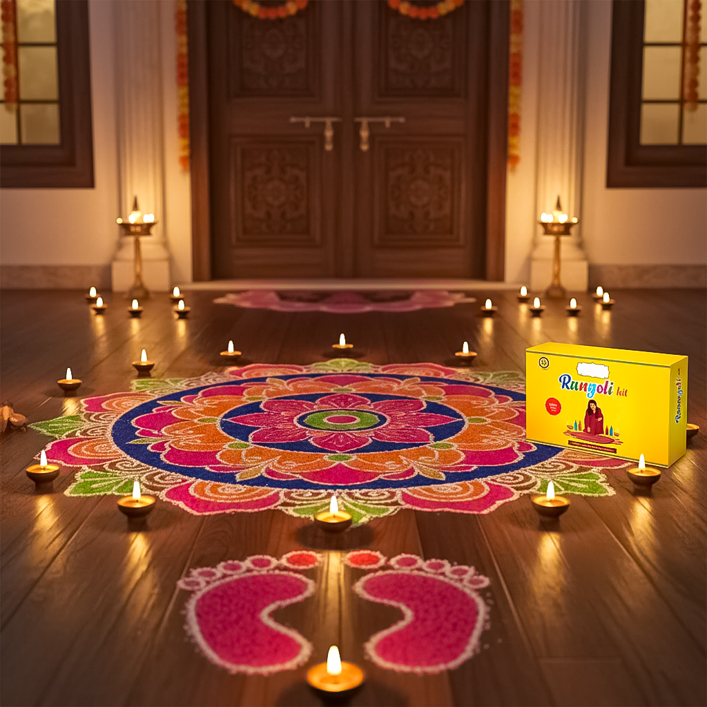 Rangoli Making Kit Includes Magic Tool (4 inch) Random Design