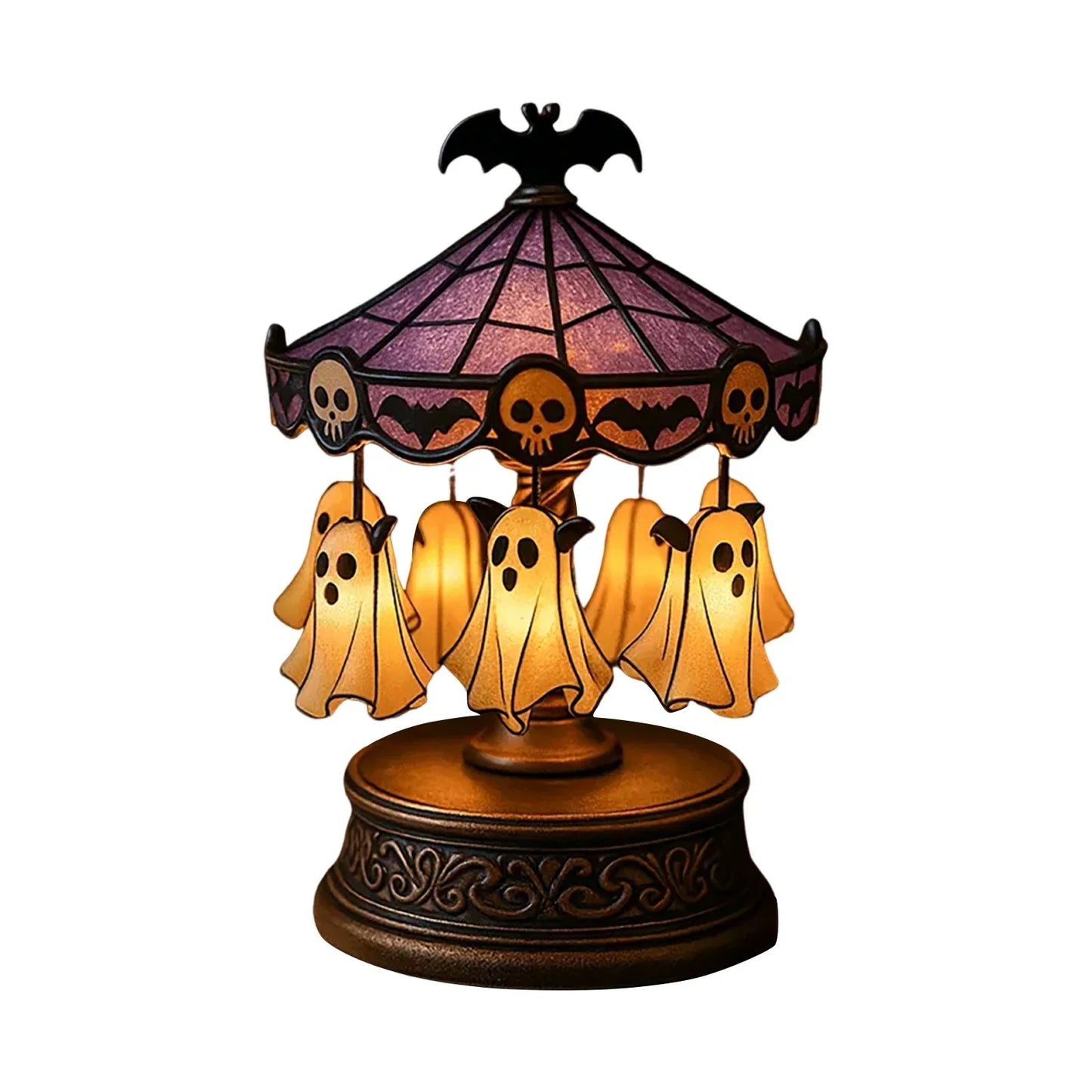 Halloween Ghost Carousel Light – Handmade Cozy Glow
