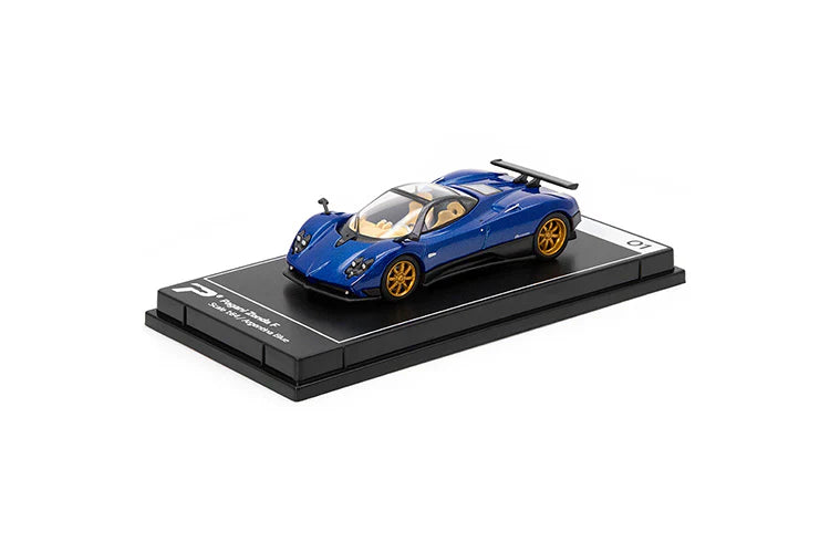 PosterCars 1:64 H01 – Pagani Zonda F with Acrylic Box (Argentina Blue) Diecast Car Model