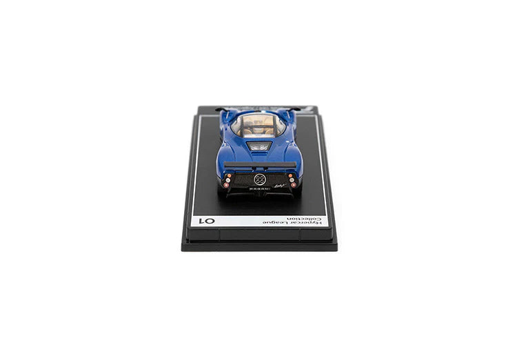 PosterCars 1:64 H01 – Pagani Zonda F with Acrylic Box (Argentina Blue) Diecast Car Model