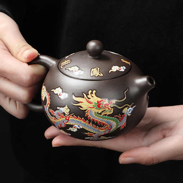 Dragon Phoenix Chengxiang Teapot Tea Set Purple Clay Changes Color Creative Kung Fu Teapot