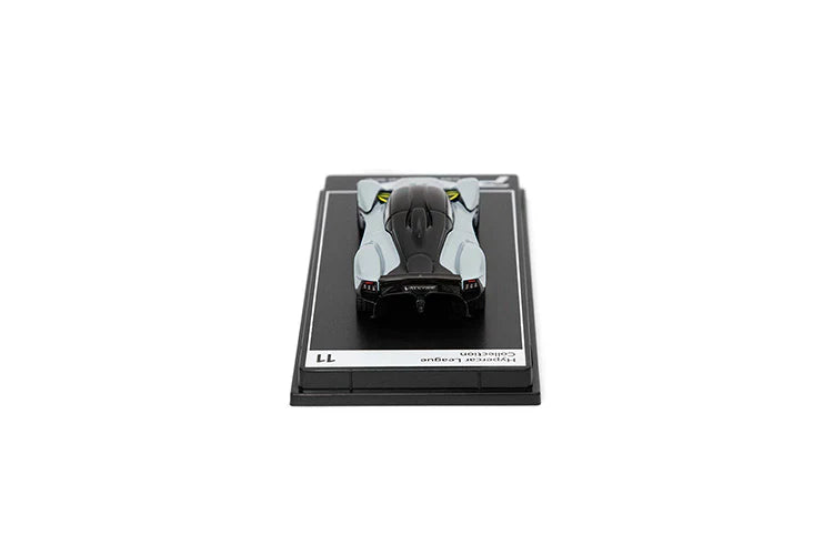 PosterCars 1:64 Aston Martin Valkyrie – Skyfall Silver 11 - Acrylic Box | Hypercar League Collection Diecast Model