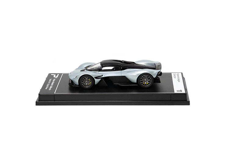 PosterCars 1:64 Aston Martin Valkyrie – Skyfall Silver 11 - Acrylic Box | Hypercar League Collection Diecast Model