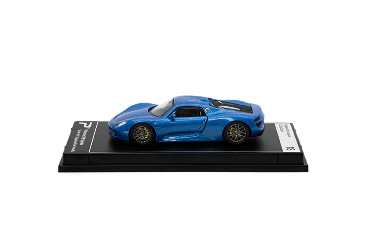 PosterCars 1:64 Porsche 918 Spyder – Sapphire Blue Metallic – Acrylic Box | #H18