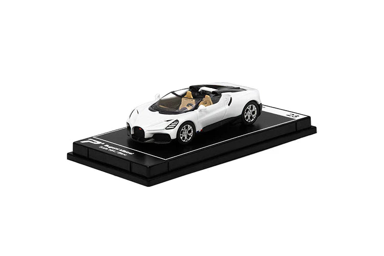 PosterCars 1:64 Bugatti Mistral – White – Acrylic Box | Hypercar League Collection #23
