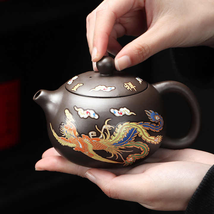 Dragon Phoenix Chengxiang Teapot Tea Set Purple Clay Changes Color Creative Kung Fu Teapot