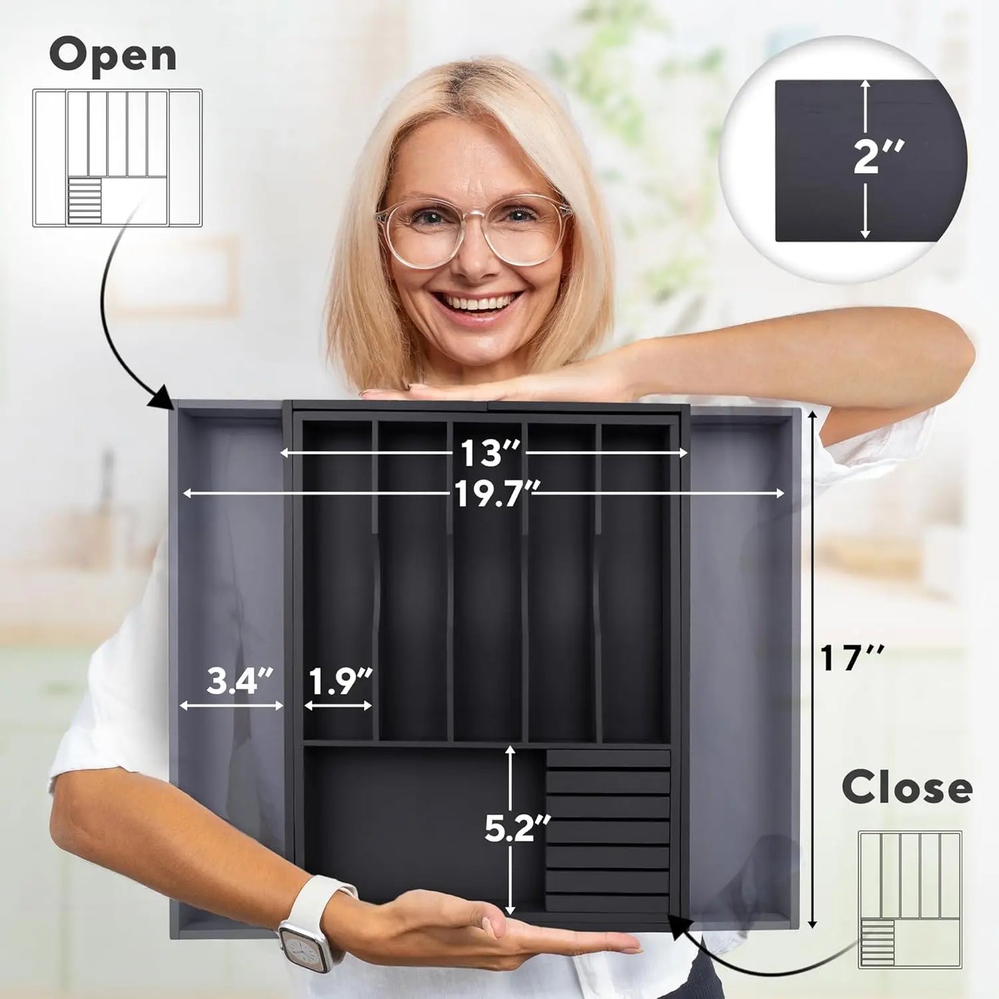 Premium Expandable Utensil Organizer - For The Modern Kitchen™️