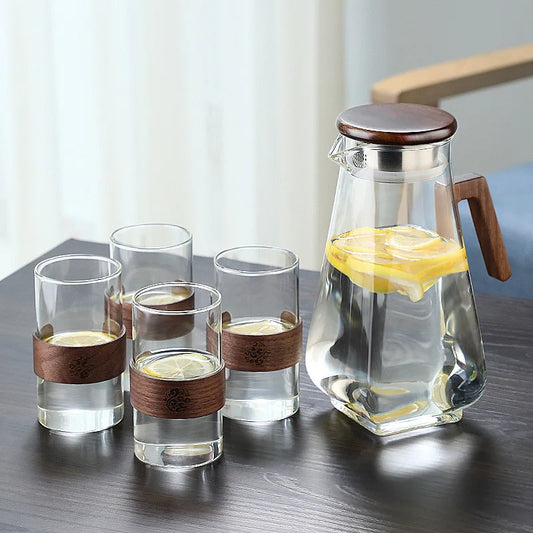 Kettle & Cup Set™️ - Walnut Wood