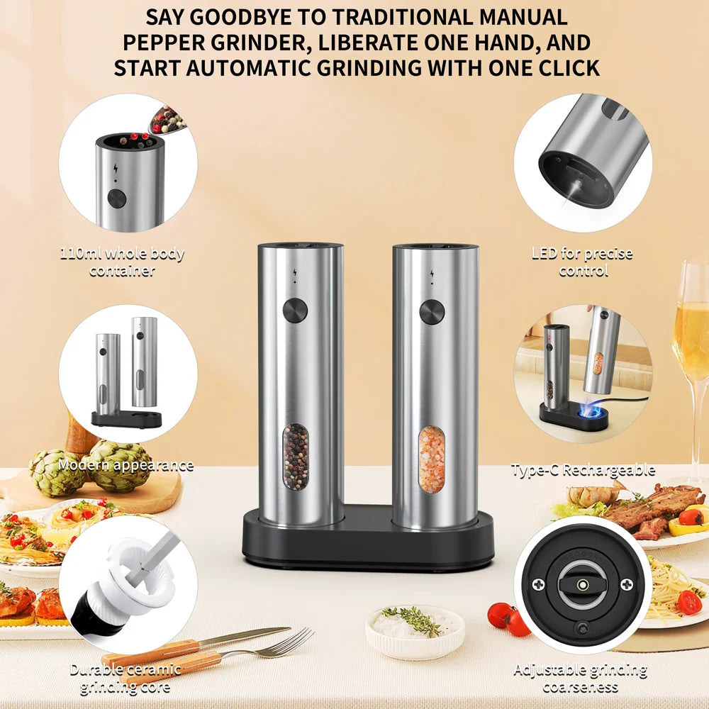 Stainless Steel Auto Salt & Pepper Grinder™️