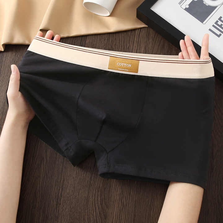 Cotton Striped Mid‑Waist Men’s Boxers