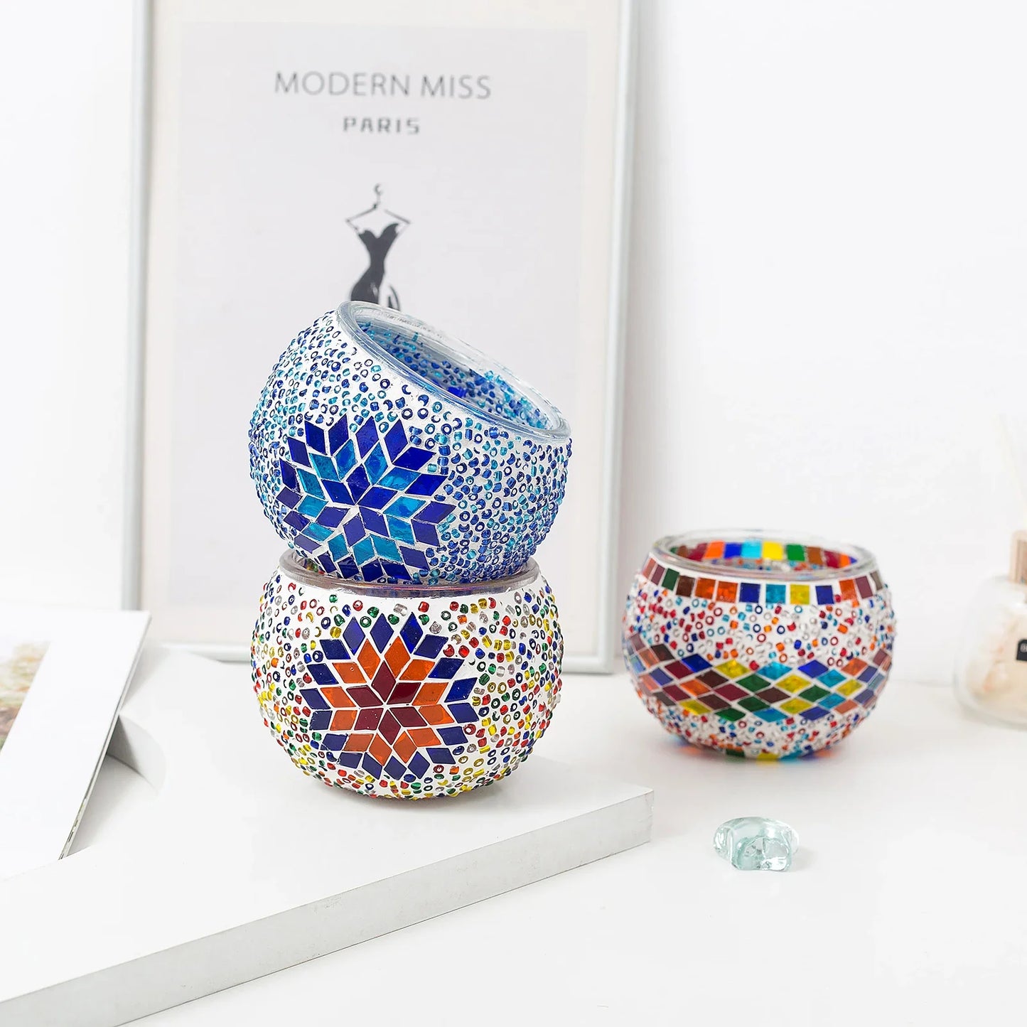 Handmade Mosaic Candle Holder™️ - Set of 8