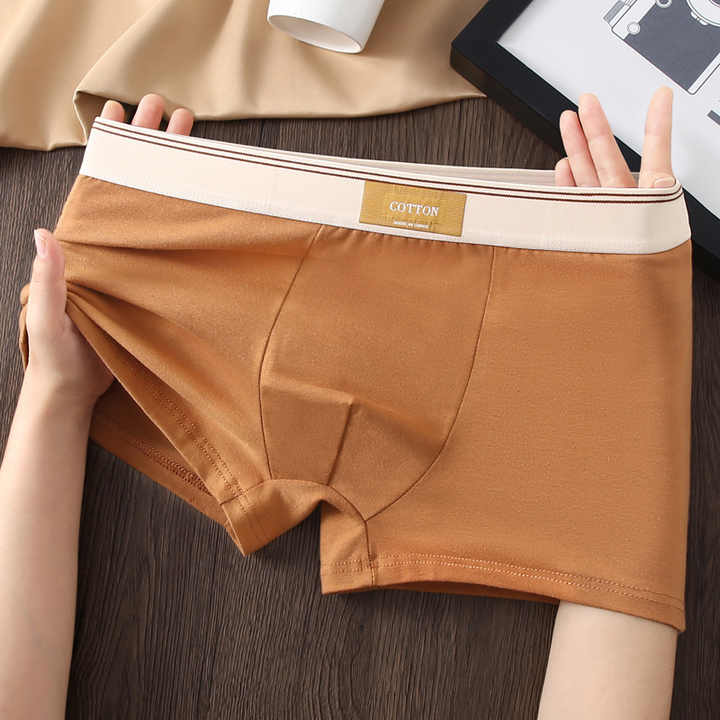 Cotton Striped Mid‑Waist Men’s Boxers