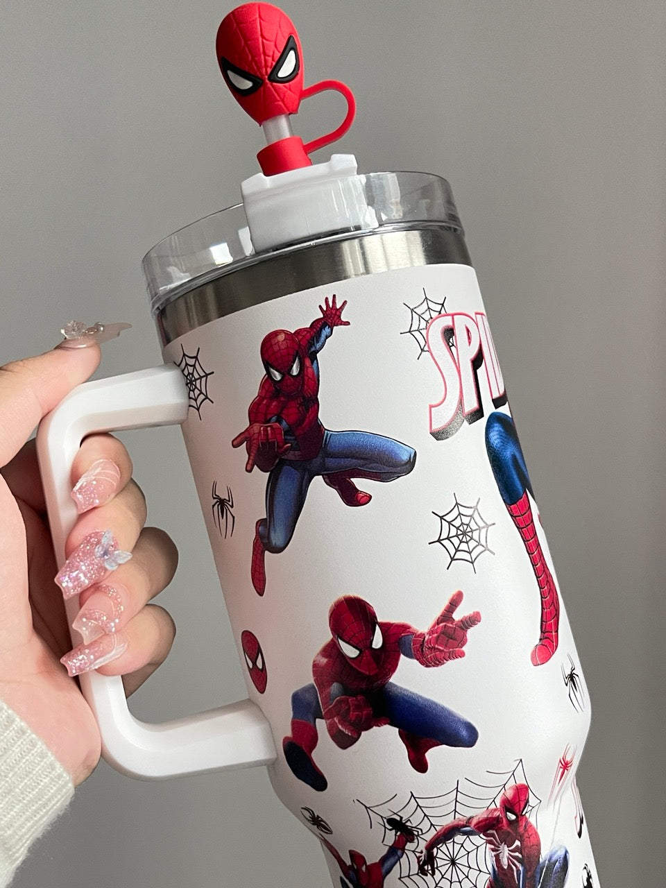 Sip Sweetie|Spiderman In-Car Insulated Cup 1200 ml Tumbler with Handle Stainless Steel Insulated Cup with Lid