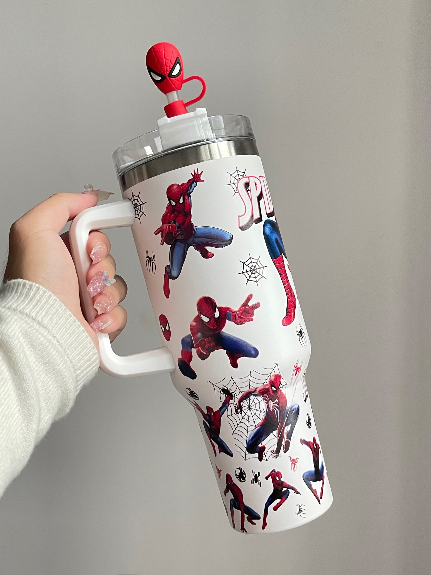 Sip Sweetie|Spiderman In-Car Insulated Cup 1200 ml Tumbler with Handle Stainless Steel Insulated Cup with Lid