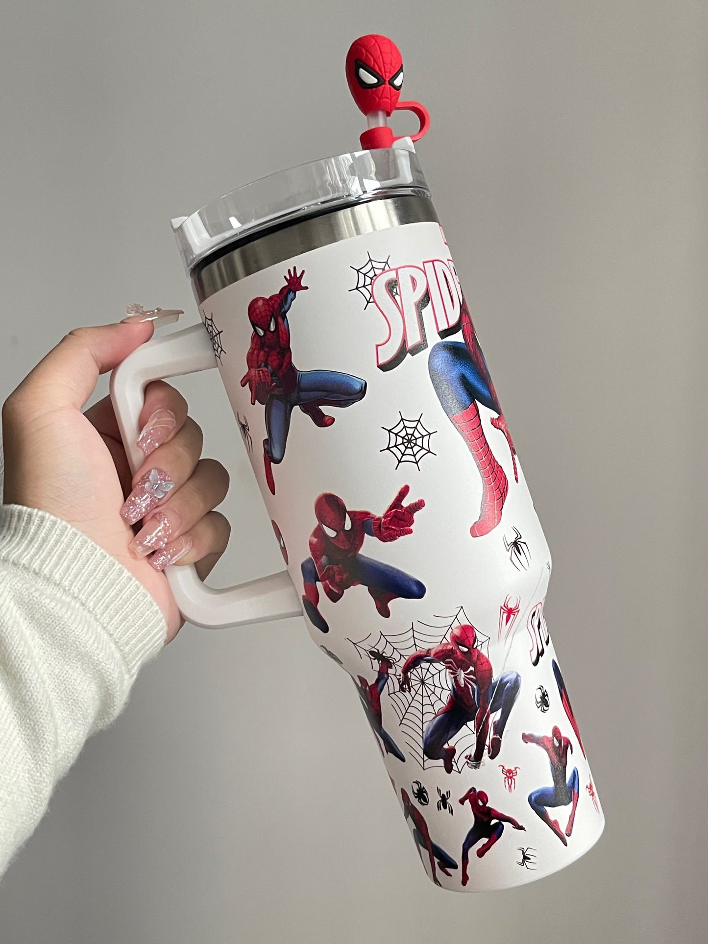 Sip Sweetie|Spiderman In-Car Insulated Cup 1200 ml Tumbler with Handle Stainless Steel Insulated Cup with Lid