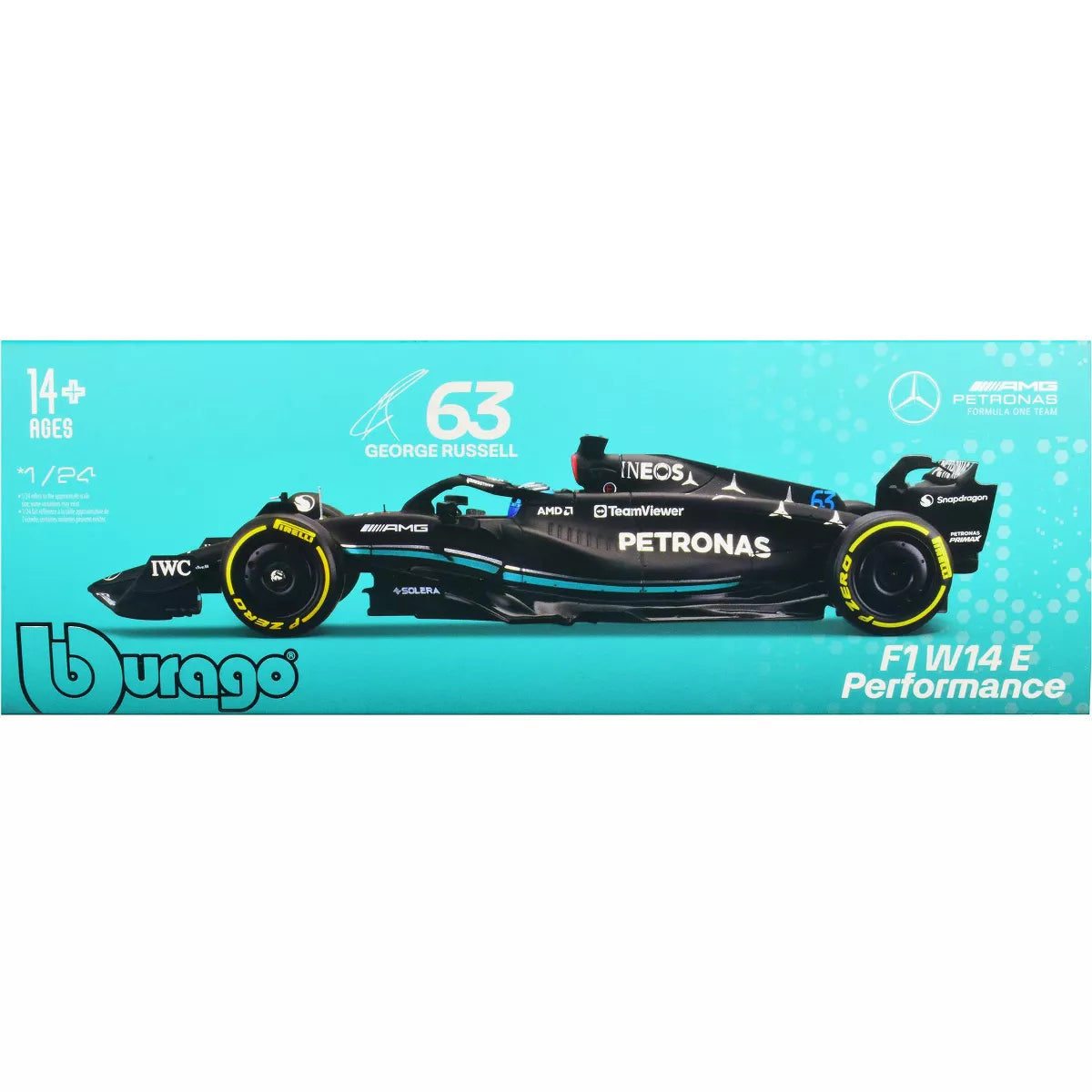 1:24 Mercedes-AMG 2023 W14 Russell #63