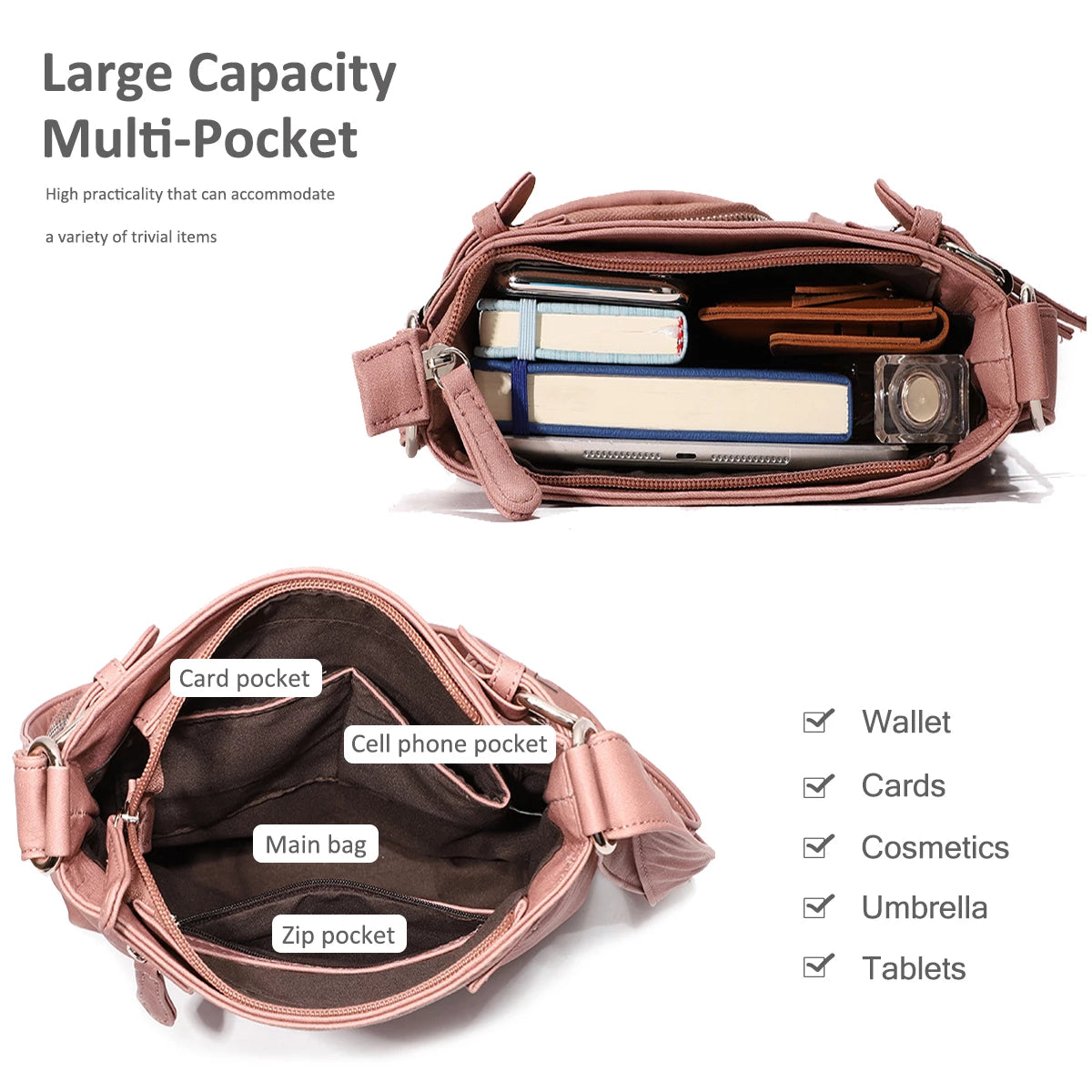 Multi-pocket crossbody bag
