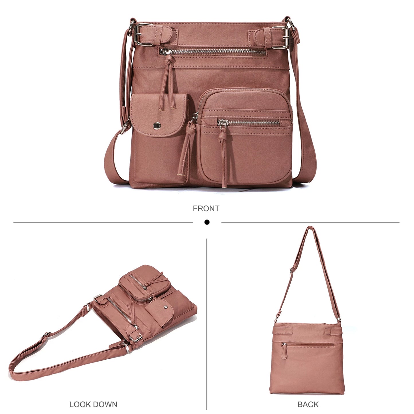 Multi-pocket crossbody bag