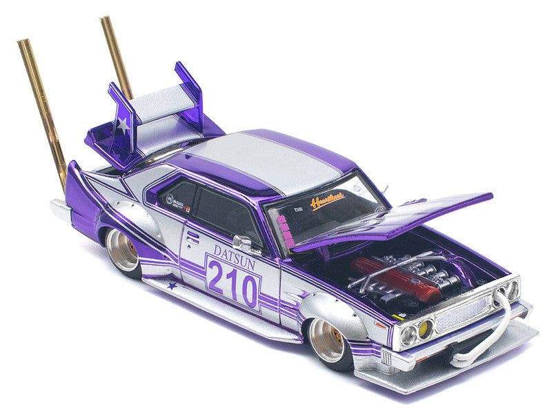 Pop Race 1:64 Skyline C210 Kaido Racer “Bosozoku Style” RHD #210 in purple and silver