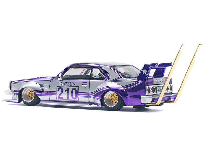 Pop Race 1:64 Skyline C210 Kaido Racer “Bosozoku Style” RHD #210 in purple and silver