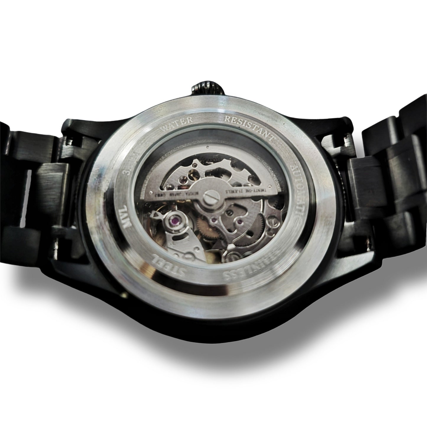 MVL "Double skull" automatic wrist watch japan movement - matt black