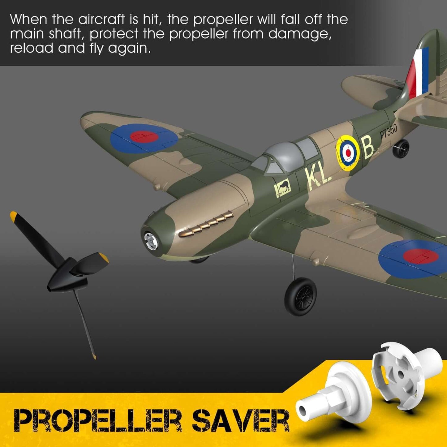 Spitfire RC Airplane: 2.4G 4CH EPP Mini Warbird Plane RTF