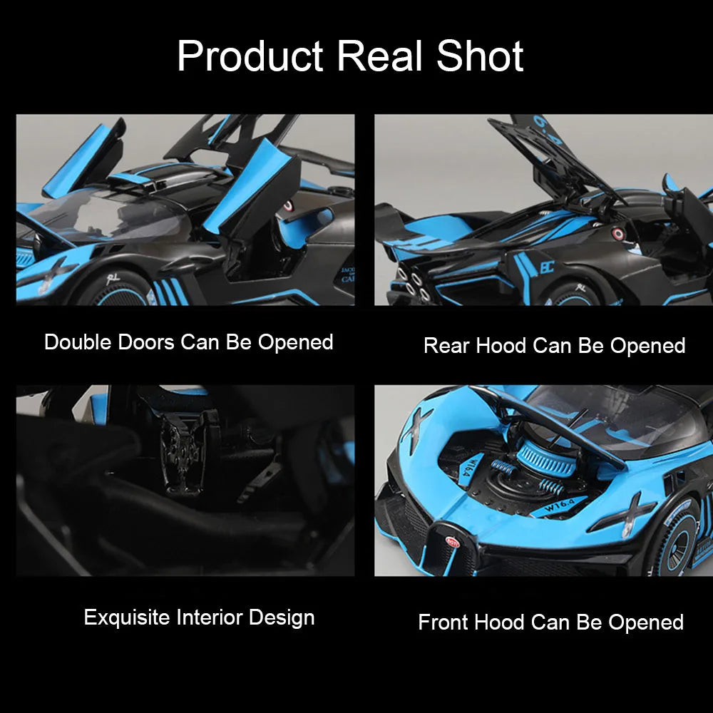 1:24 Scale Bolide Revuelto Model Sports Cars Toys Spray Version Alloy Diecast with Light Music Miniature Vehicle Boys Xmas Gifts