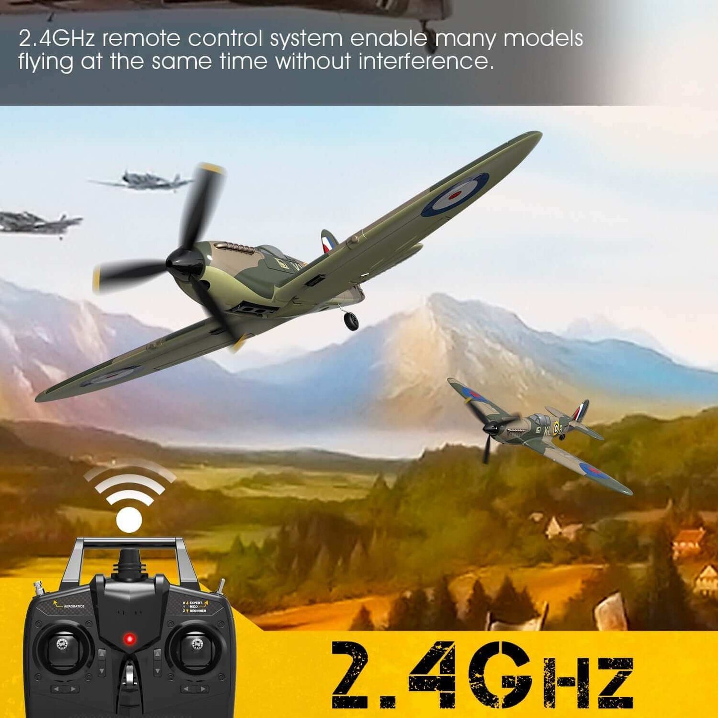 Spitfire RC Airplane: 2.4G 4CH EPP Mini Warbird Plane RTF