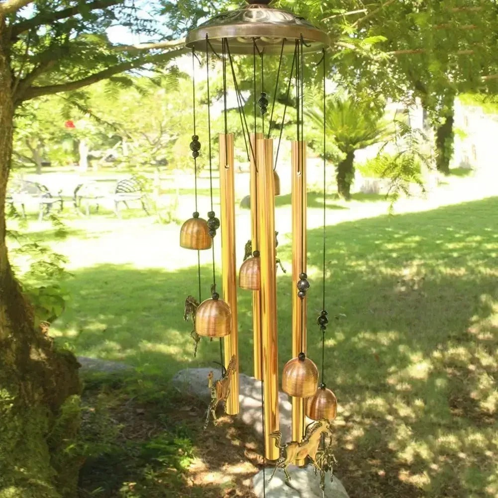 Horse Wind Chime Bell (Free Wood Wall Hook)