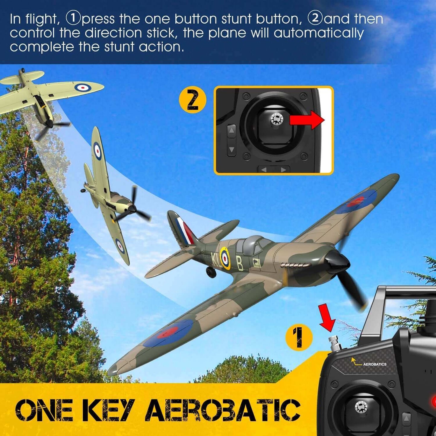 Spitfire RC Airplane: 2.4G 4CH EPP Mini Warbird Plane RTF