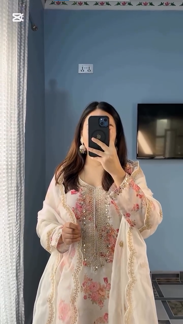 Designer Straight KurtI With Trousers Pant & Dupatta