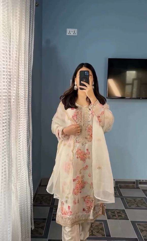 Designer Straight KurtI With Trousers Pant & Dupatta