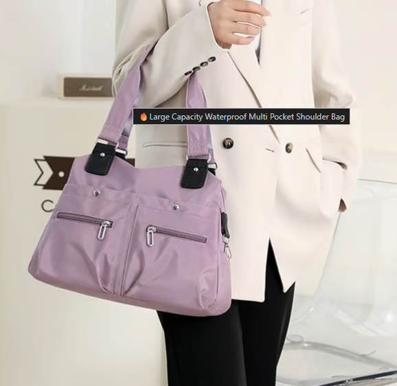 Large Capacity Waterproof Multi Pocket Shoulder Bag