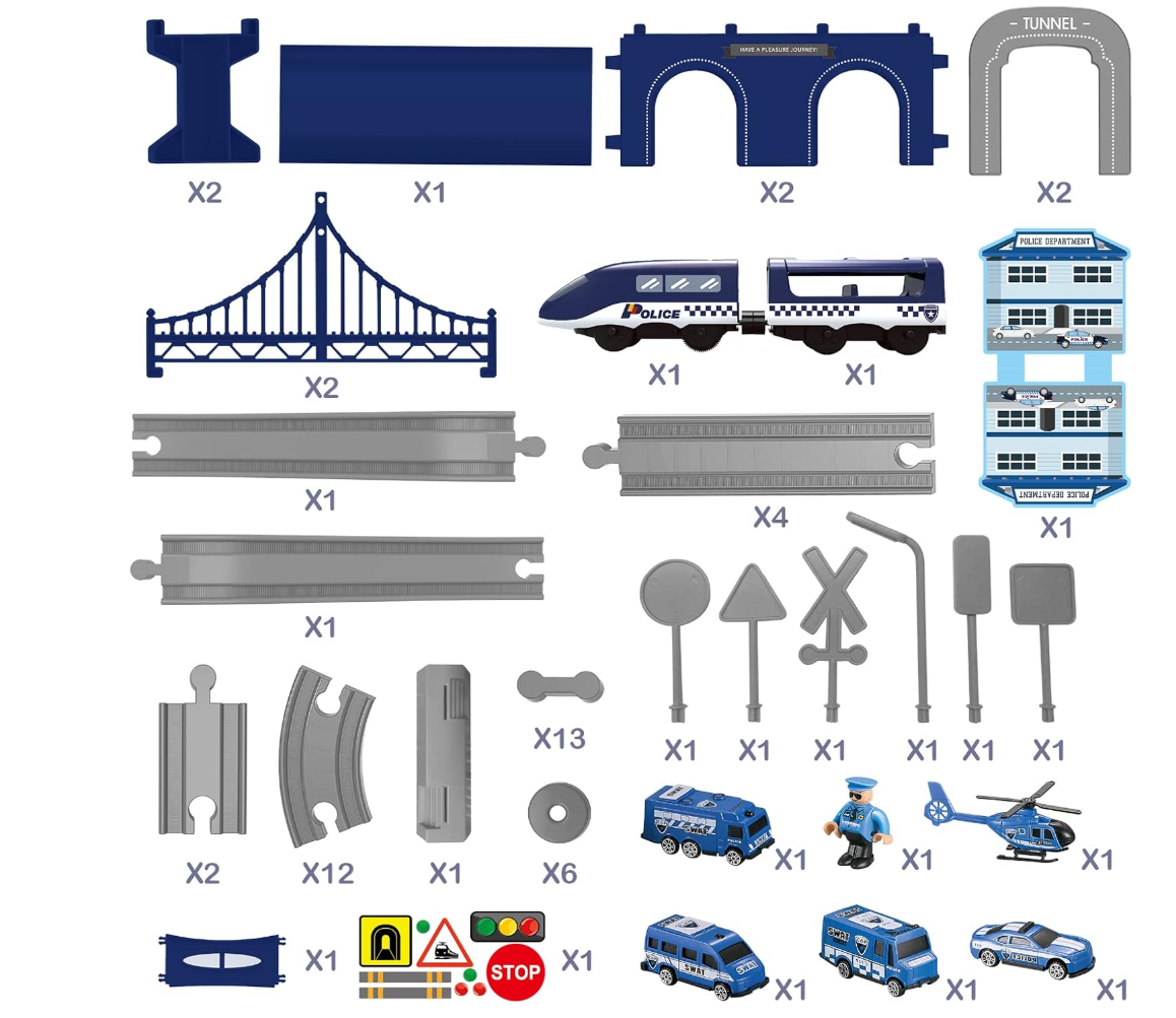 66 Pcs Trains Toy with Battery Operated & Tracks