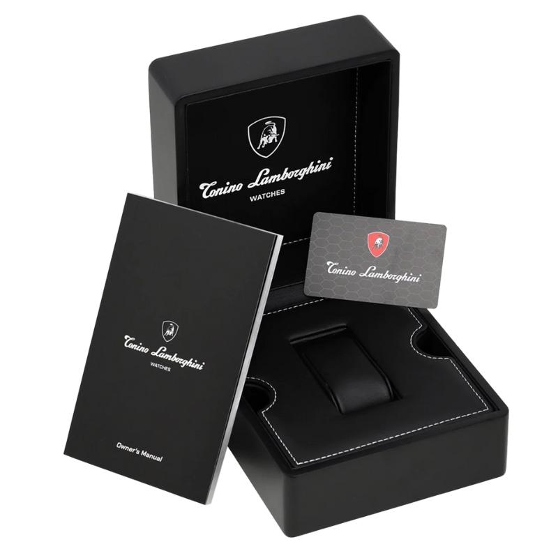 Tonino Lamborghini Spyder Quartz Black Dial Analog Watch For Gents - TL9XB-SS