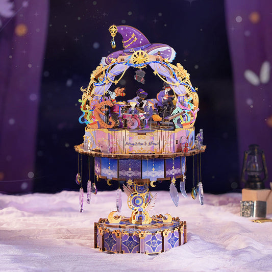 3D Creative Musical Puzzle DIY Rotating Music Box Kit (Magician’s Show)