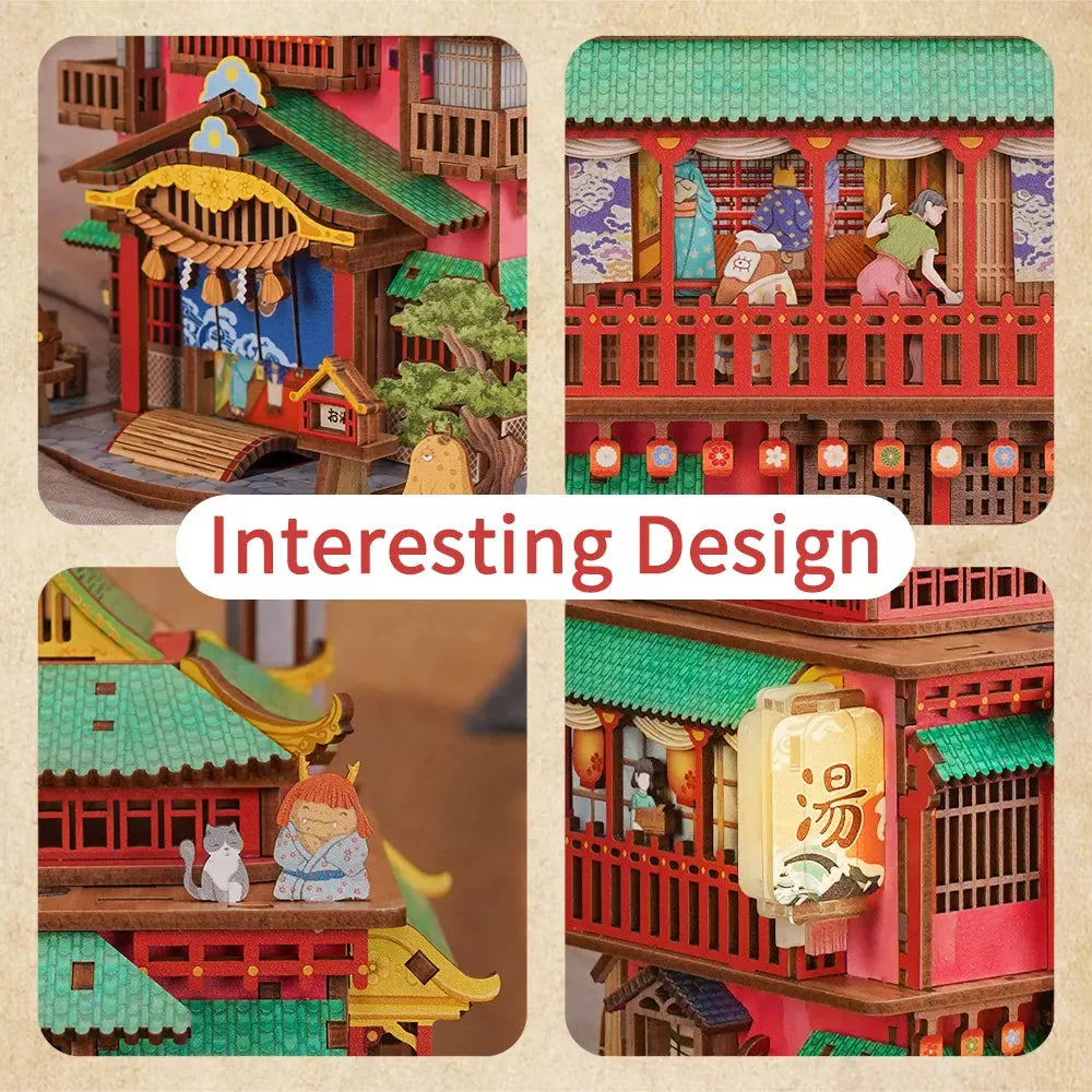 3D Puzzle Box Miniature DIY Desktop Storage Kit (Onsen Saga)