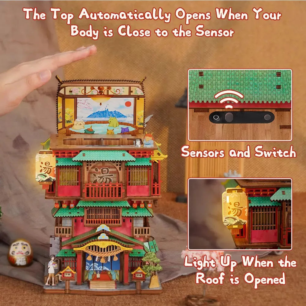 3D Puzzle Box Miniature DIY Desktop Storage Kit (Onsen Saga)