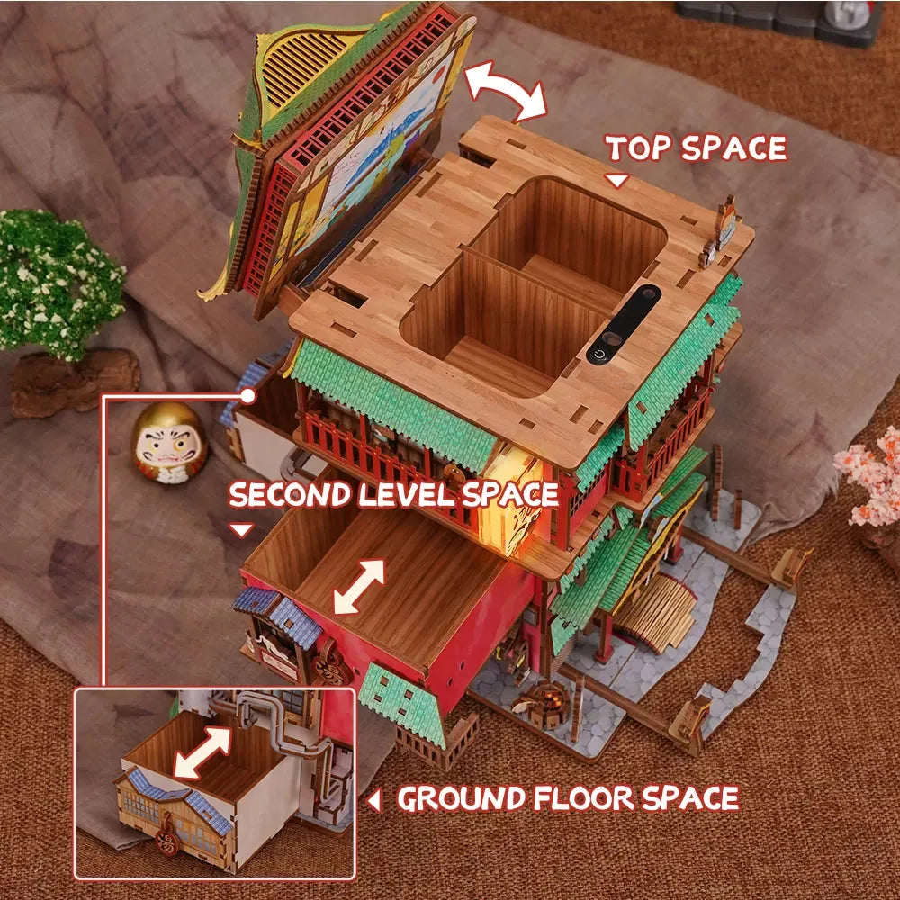 3D Puzzle Box Miniature DIY Desktop Storage Kit (Onsen Saga)