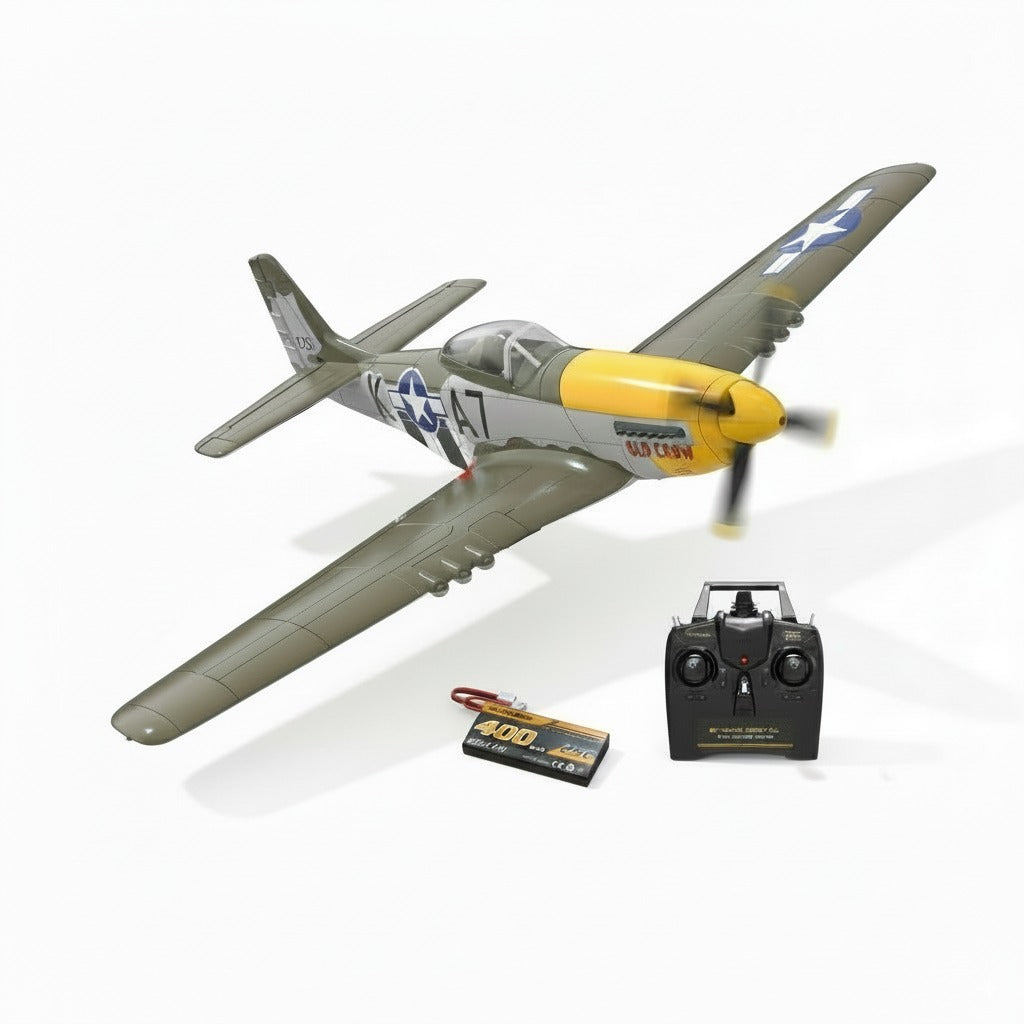 P51D RC Airplane, 4-Channel Brushless Motor, XPilot Stabilizer, 2.4GHz Remote