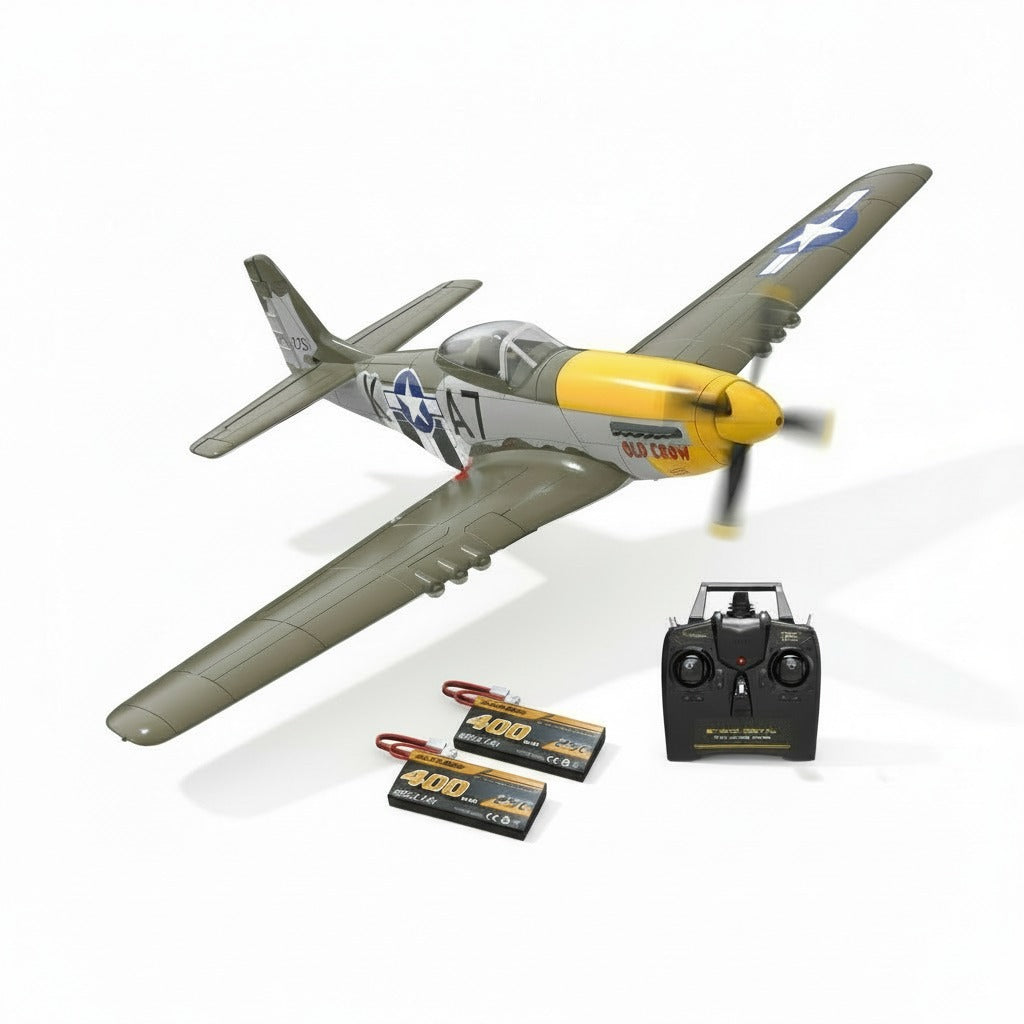 P51D RC Airplane, 4-Channel Brushless Motor, XPilot Stabilizer, 2.4GHz Remote