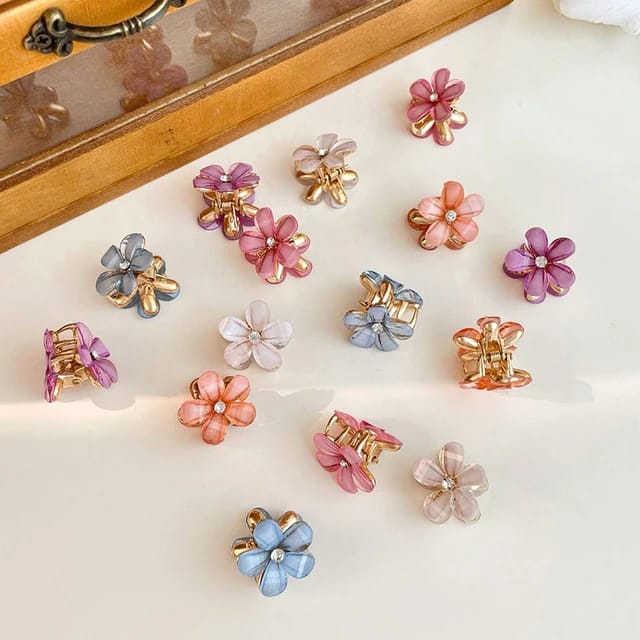 Set of 3 Mini Flower Hair Clips