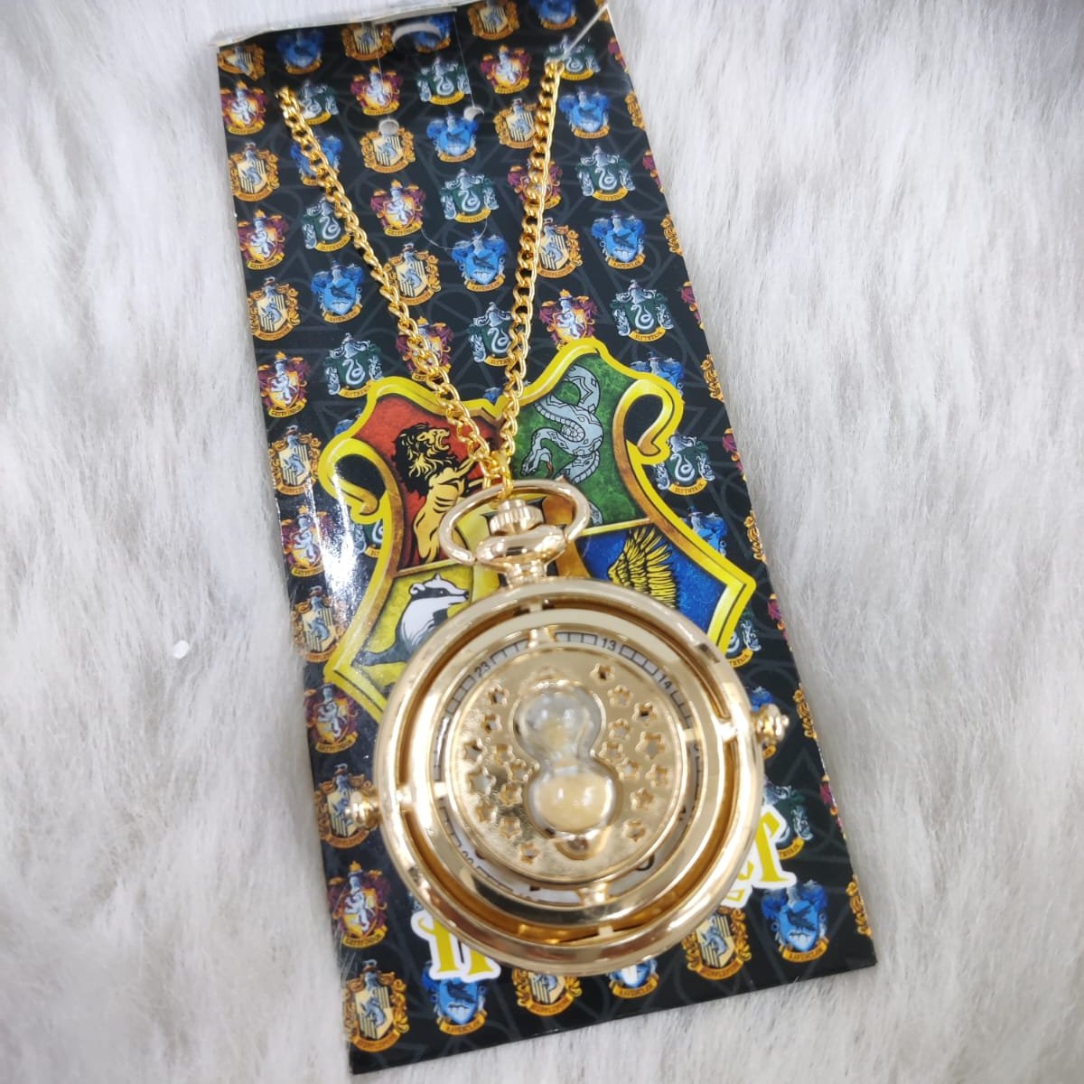 Harry Potter Golden Hermoine Time Turner Pocket Watch With Chain - (Big)