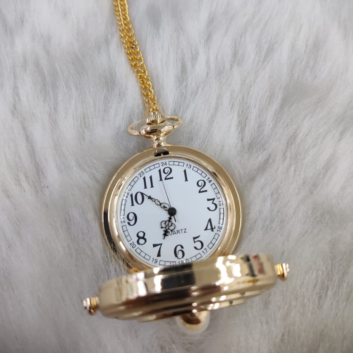 Harry Potter Golden Hermoine Time Turner Pocket Watch With Chain - (Big)